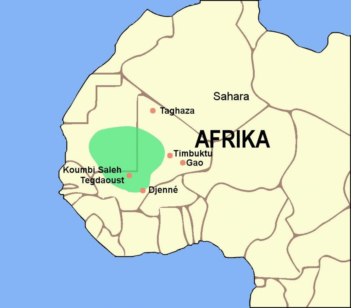 Kart av ghana-riket