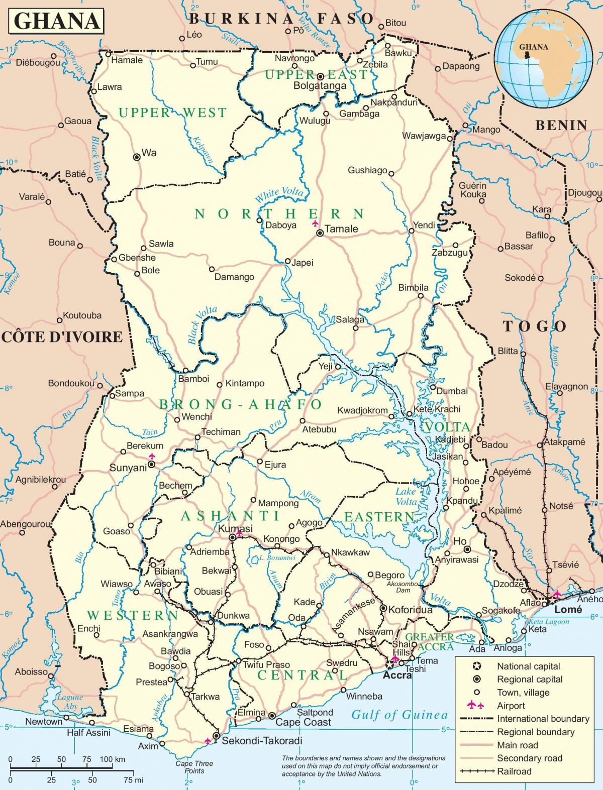et kart over ghana
